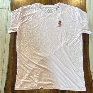 Vibrant Pink Short Sleeve Tee with Graphic Accent